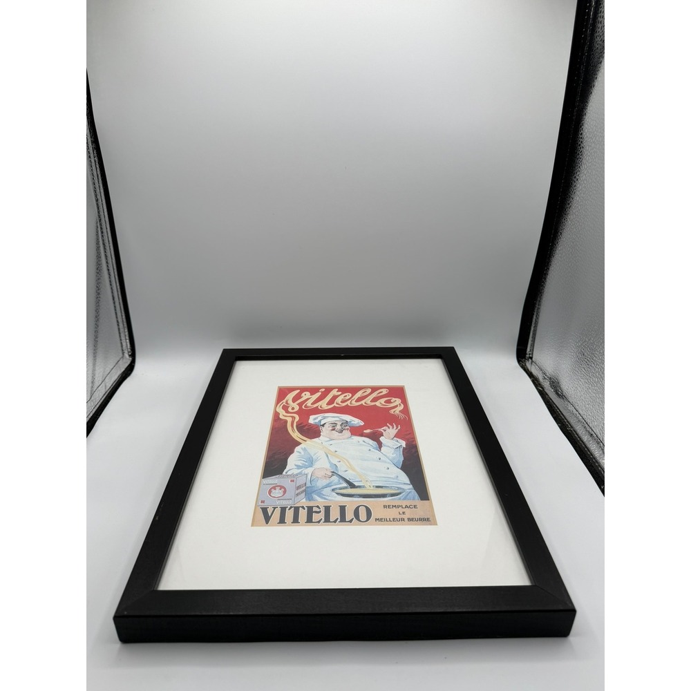 Vintage Vitello Margarine Leonetto Cappiello Framed Art Print 11x14 Chef 1999 - Picture 9 of 11